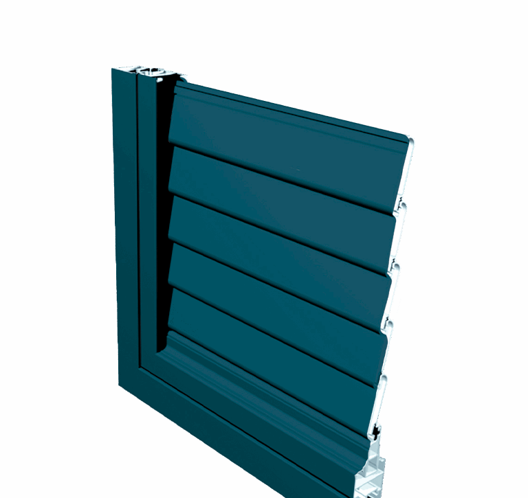 Kikau Sistema de contraventana mallorquina con posibilidad de lamas moviles fijas o panel ciego 1