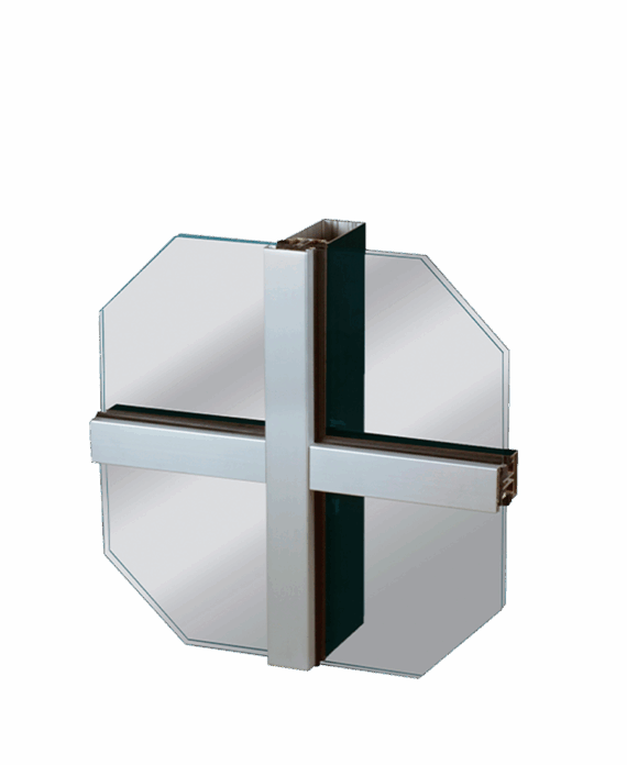 Serie E100 Sistema de muro cortina de tapetas a 4 lados de gran facilidad de instalacion y fabricacion