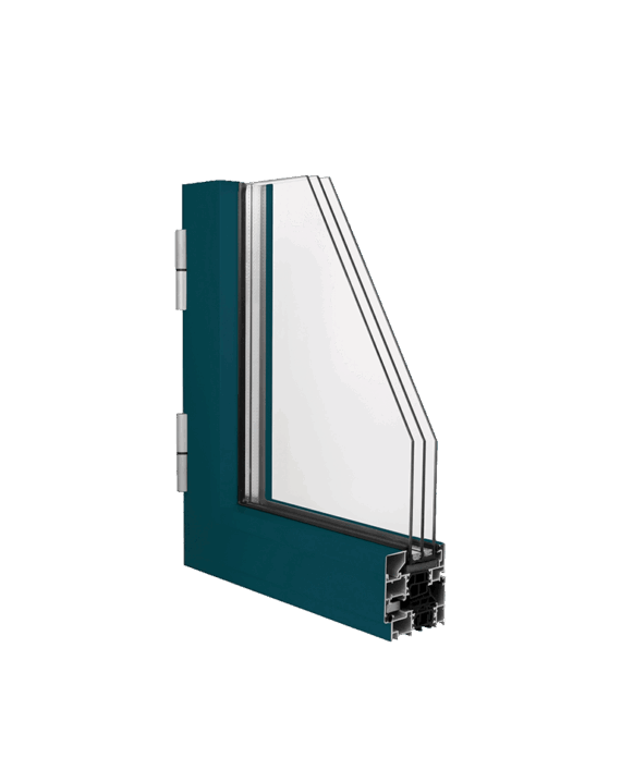 Serie E75P Sistema de Ventana balconera y puerta practicable de grandes prestaciones y facilidades debido a sus multiples acabados