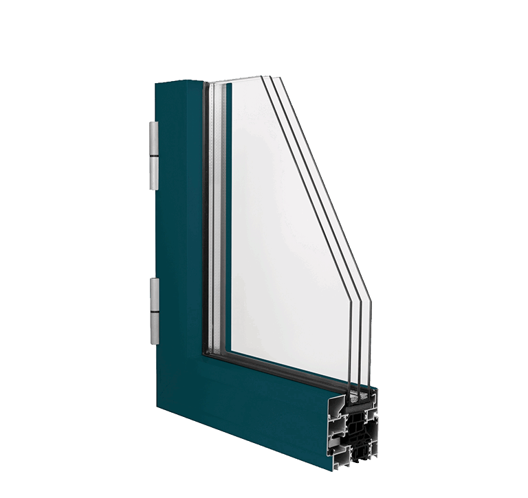 Serie E75P Sistema de Ventana balconera y puerta practicable de grandes prestaciones y facilidades debido a sus multiples acabados