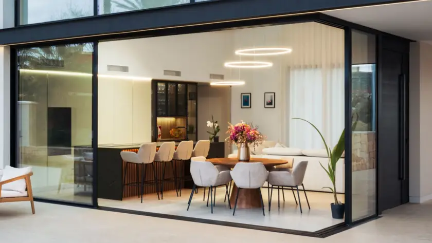 Proyecto de Casa Minimalista con sistema corredera E 150 Extrual Sistemas